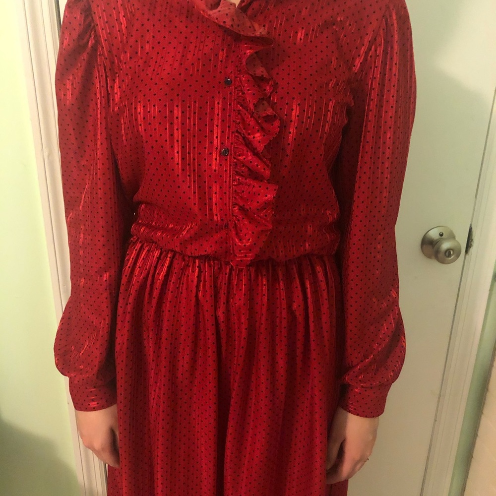 Polka dot red dress